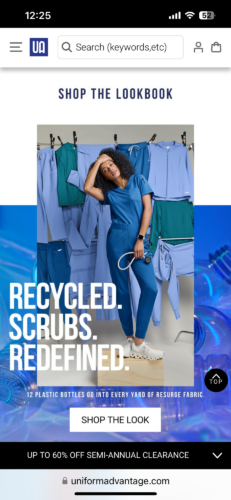 Recycled Scrubs Shoot turned to Brand Landing Page